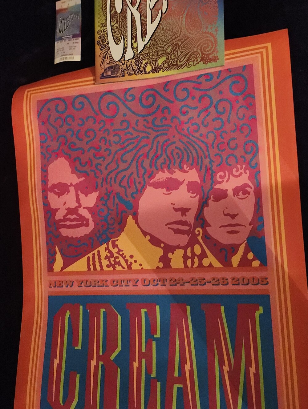 Cream Psychedelic Art Poster - Orange Pink Blue